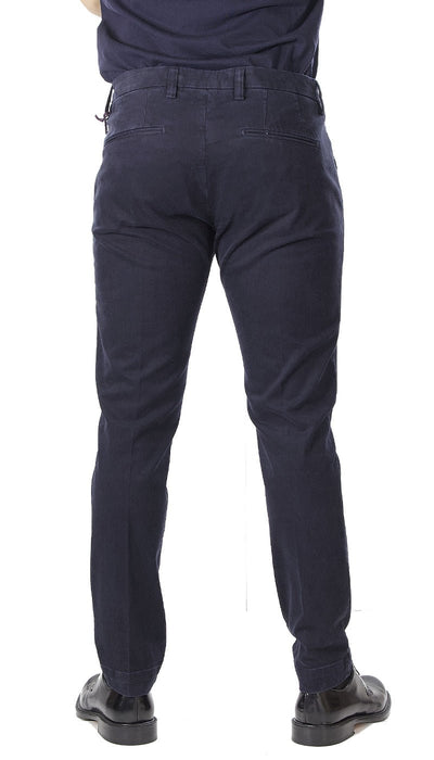 Entre Amis Collezione O'Sart Pantalone blu in raso di cotone corto con cinturino. Pantaloni Uomo - Boutique Luisa Trendy
