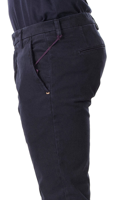 Entre Amis Collezione O'Sart Pantalone blu in raso di cotone corto con cinturino. Pantaloni Uomo - Boutique Luisa Trendy