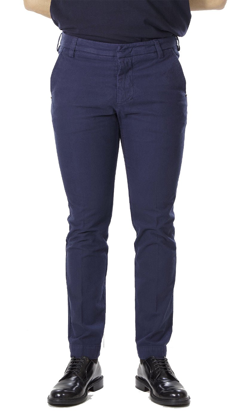 Entre Amis Pantalone corto blu con trama nido d'ape. A218188/1988 Pantaloni Uomo - Boutique Luisa Trendy