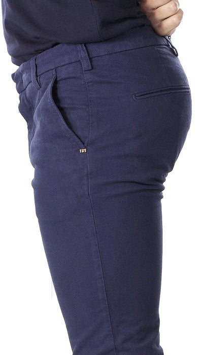 Entre Amis Pantalone corto blu con trama nido d'ape. A218188/1988 Pantaloni Uomo - Boutique Luisa Trendy