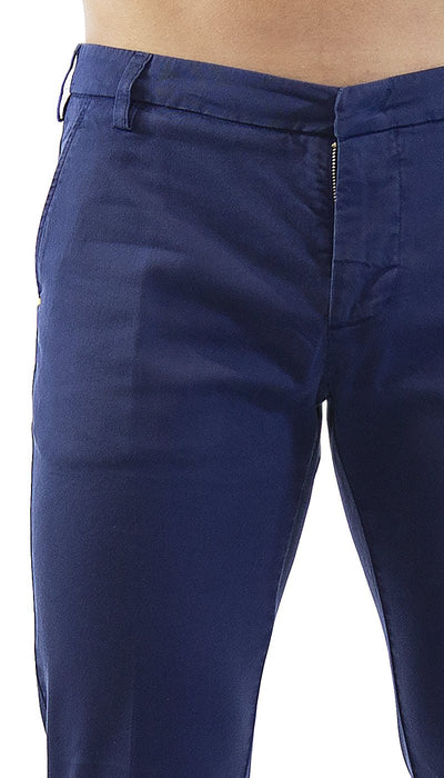 Entre Amis Pantalone uomo blu in gabardine di cotone tasca america corto. P218188/292 Pantaloni Uomo - Boutique Luisa Trendy
