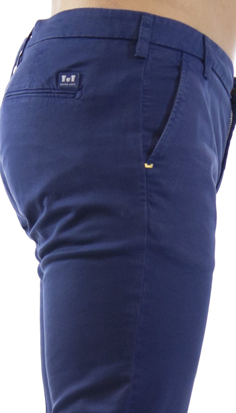Entre Amis Pantalone uomo blu in gabardine di cotone tasca america corto. P218188/292 Pantaloni Uomo - Boutique Luisa Trendy