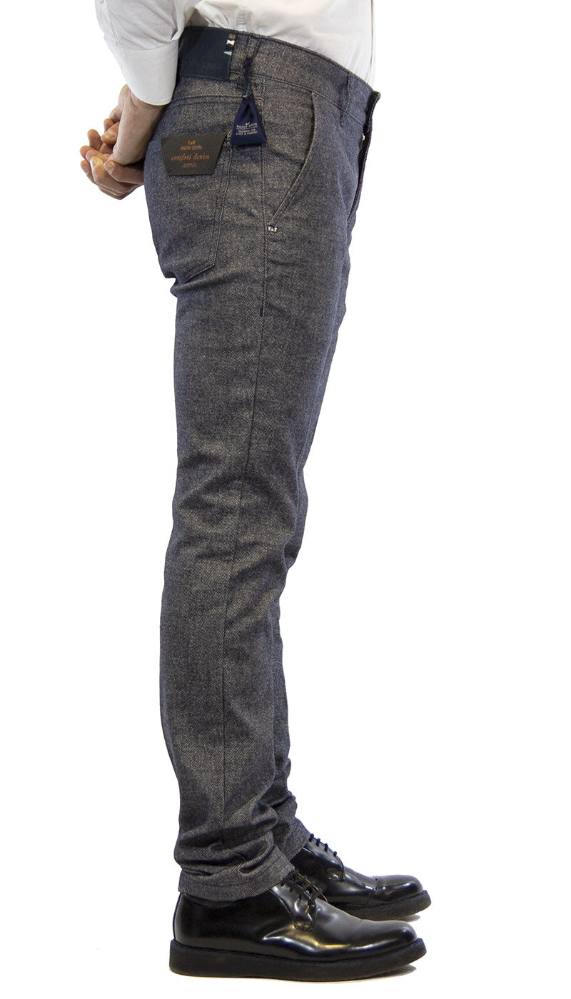 Entre Amis Pantalone uomo in cotone tessuto spigato blu Pantaloni Uomo - Boutique Luisa Trendy