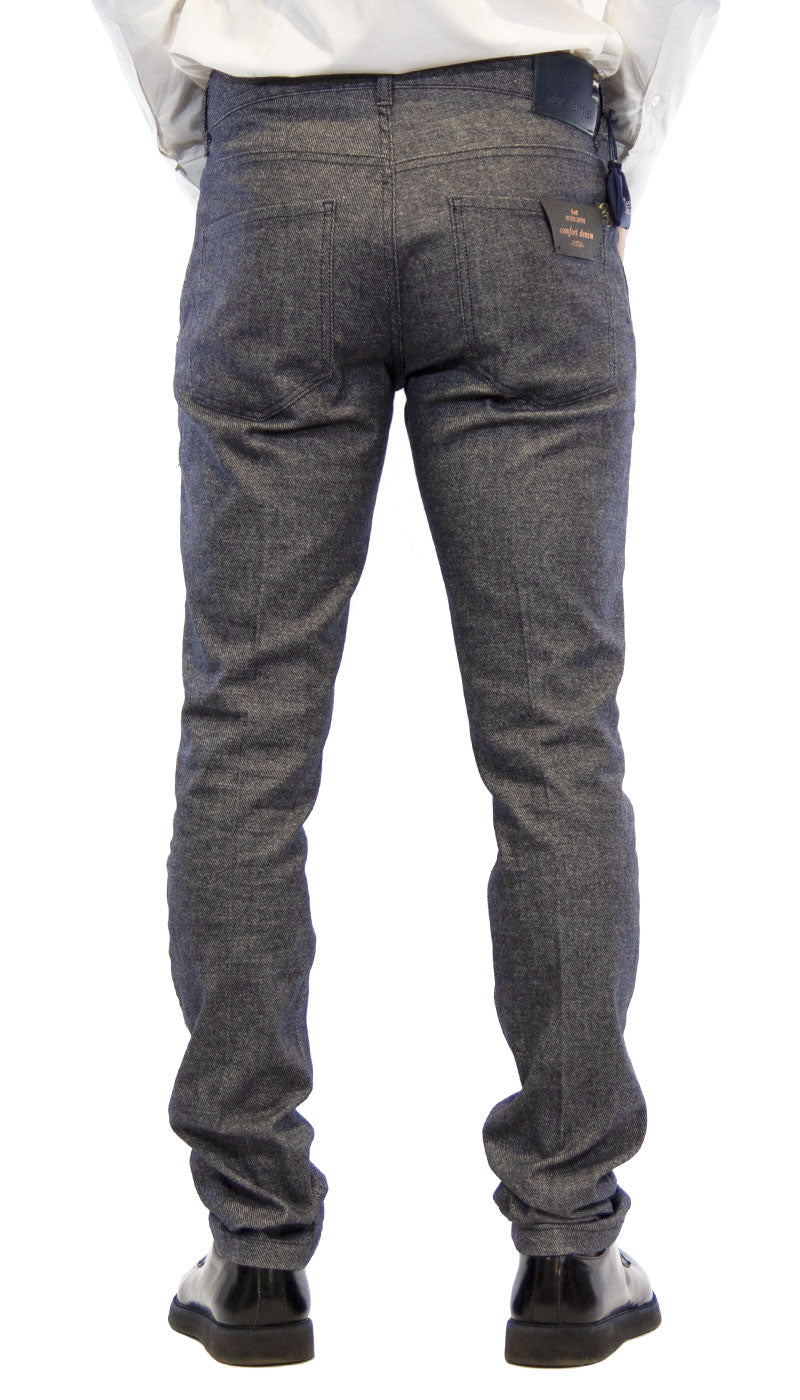 Entre Amis Pantalone uomo in cotone tessuto spigato blu Pantaloni Uomo - Boutique Luisa Trendy