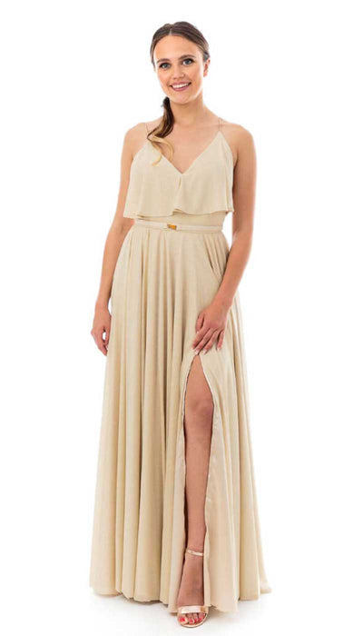 Feleppa Abito donna lungo Cerimonia in lurex oro con cinta Vestiti - Boutique Luisa Trendy