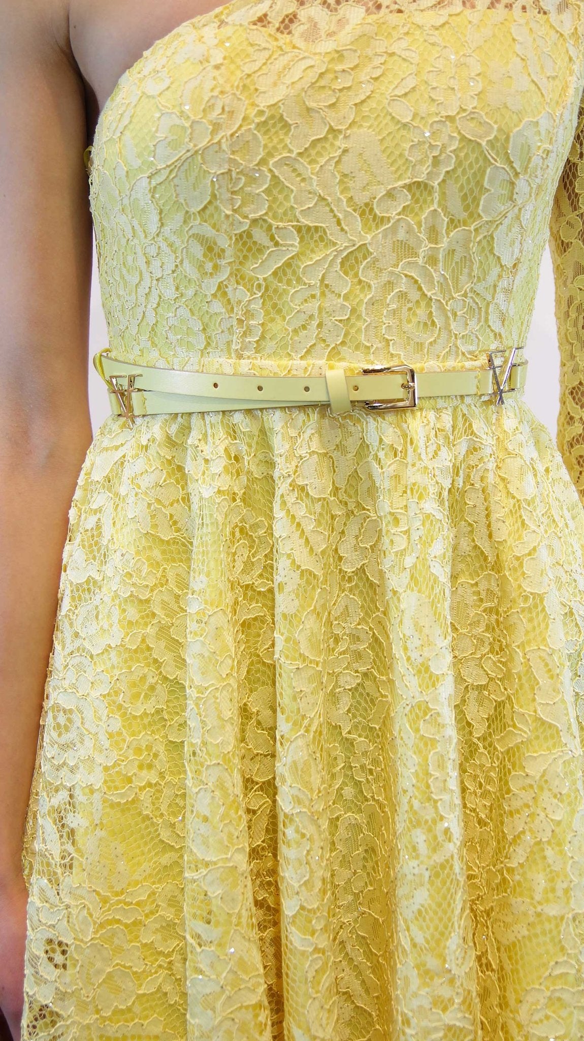 Feleppa Abito Melissa monospalla in pizzo giallo Vestiti - Boutique Luisa Trendy