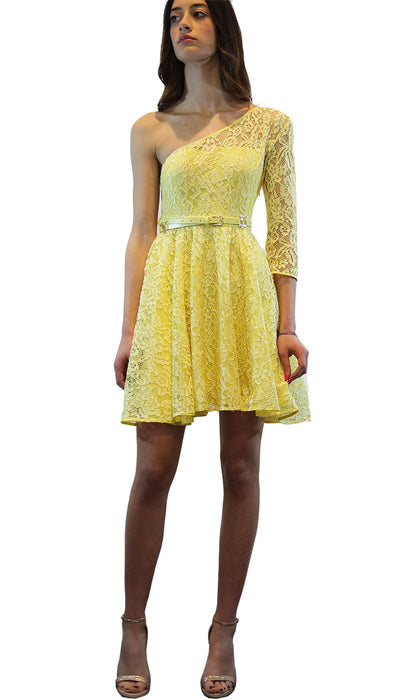 Feleppa Abito Melissa monospalla in pizzo giallo Vestiti - Boutique Luisa Trendy