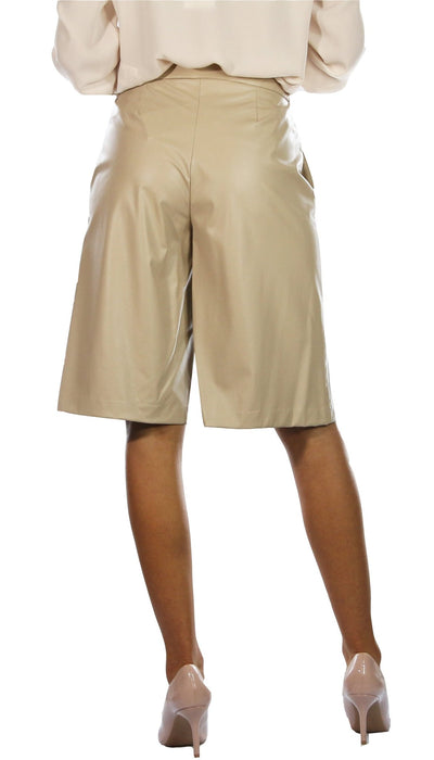 Gaelle Paris Bermuda con pinces in ecopelle Shorts - Boutique Luisa Trendy