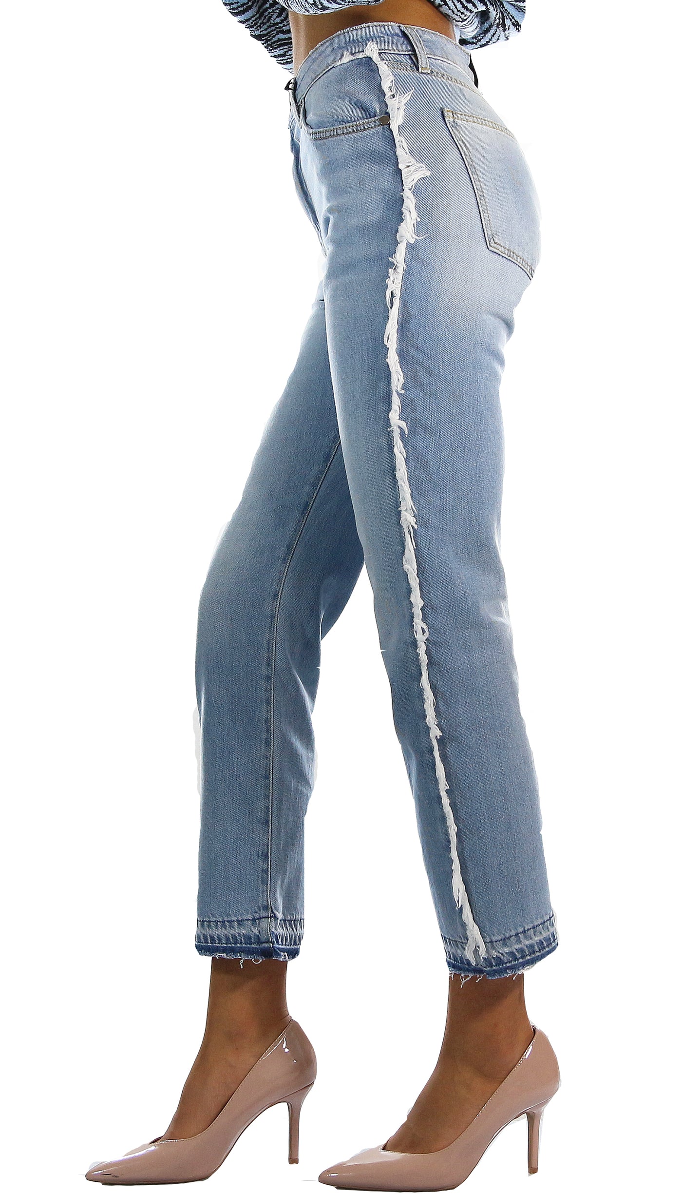 Gaelle Paris Jeans boyfriend con frange