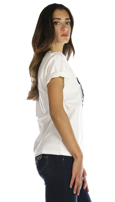 Gaelle Paris T-shirt con scritta logo e frange T-Shirt e top - Boutique Luisa Trendy