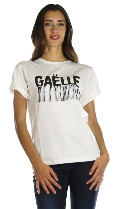Gaelle Paris T-shirt con scritta logo e frange T-Shirt e top - Boutique Luisa Trendy