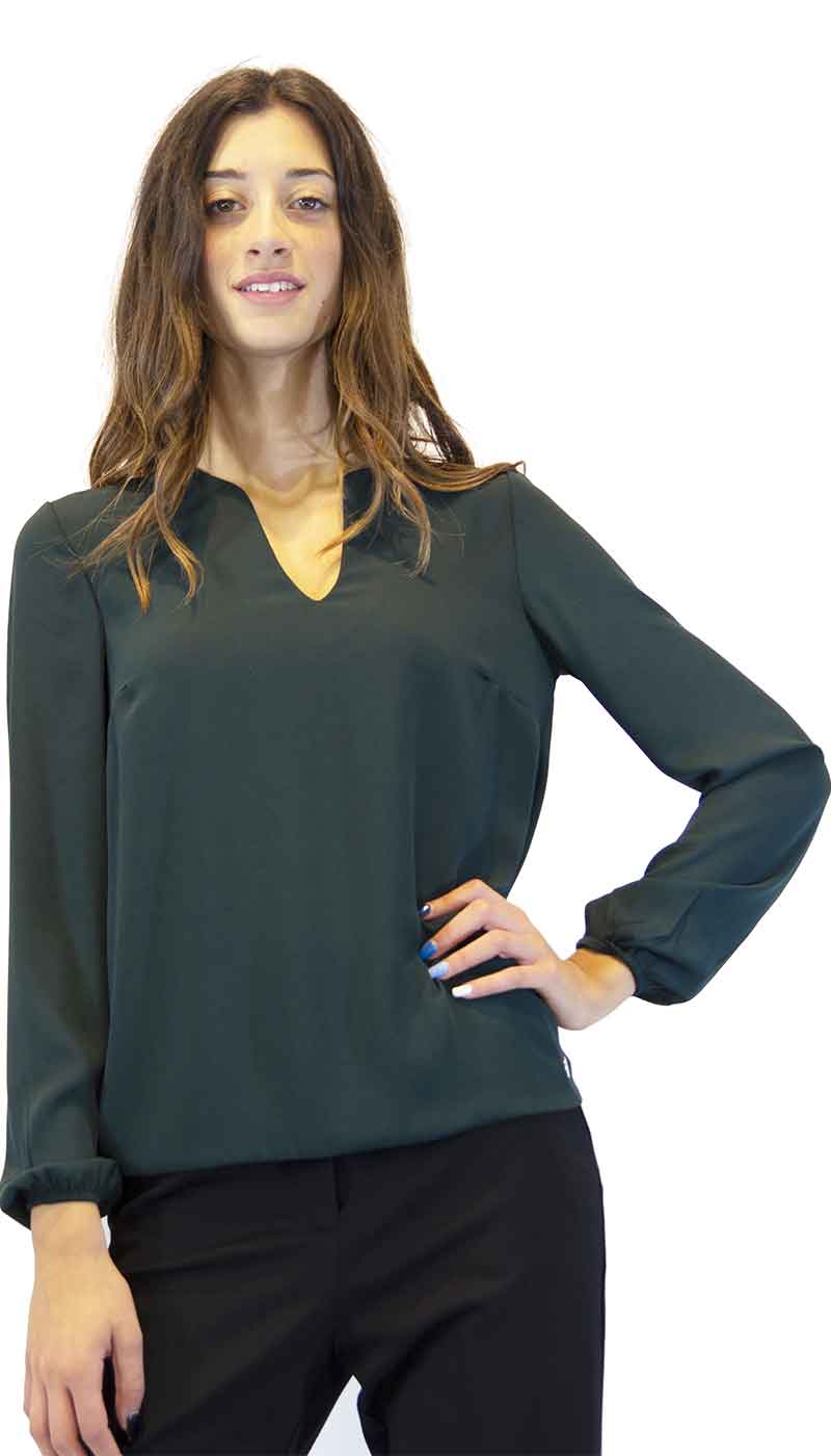 Gaudì Blusa donna in creponne verde. Bluse e camicie - Boutique Luisa Trendy