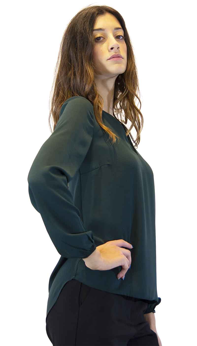 Gaudì Blusa donna in creponne verde. Bluse e camicie - Boutique Luisa Trendy