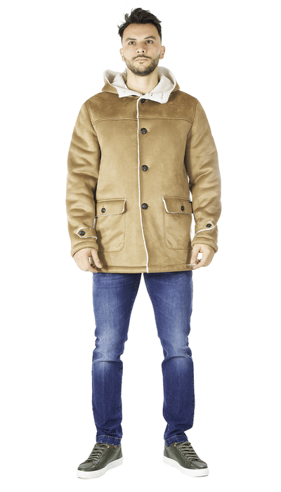 Gaudì Cappotto uomo in eco - montone con cappuccio. 021GU38004 Capispalla Uomo - Boutique Luisa Trendy