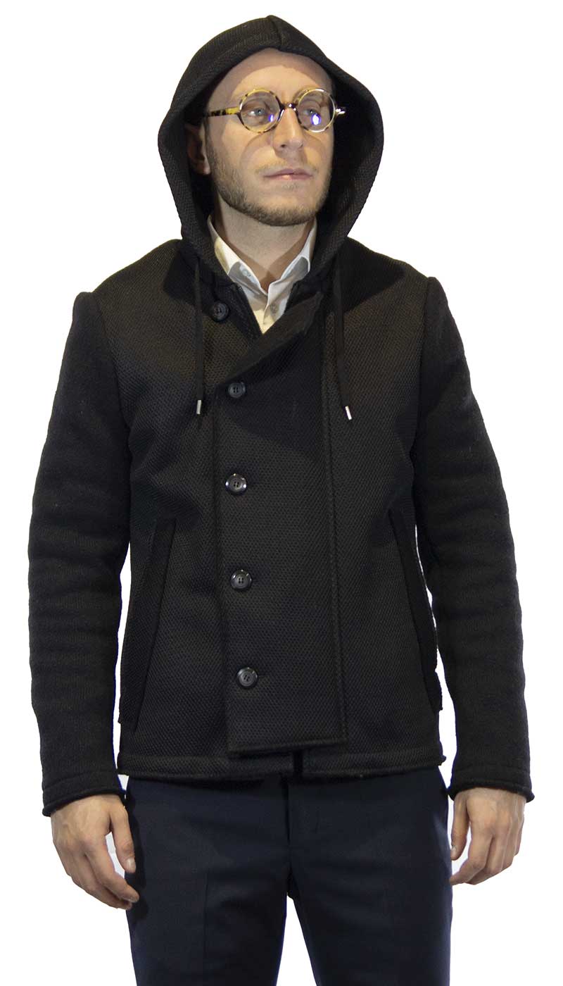 Gaudì Giacca uomo nera con cappuccio in lana Capispalla Uomo - Boutique Luisa Trendy