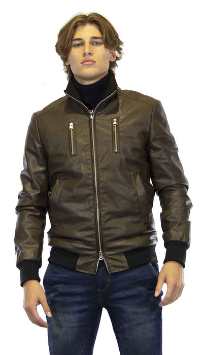 Gaudì Jeans Bomber uomo in ecopelle marrone Capispalla Uomo - Boutique Luisa Trendy