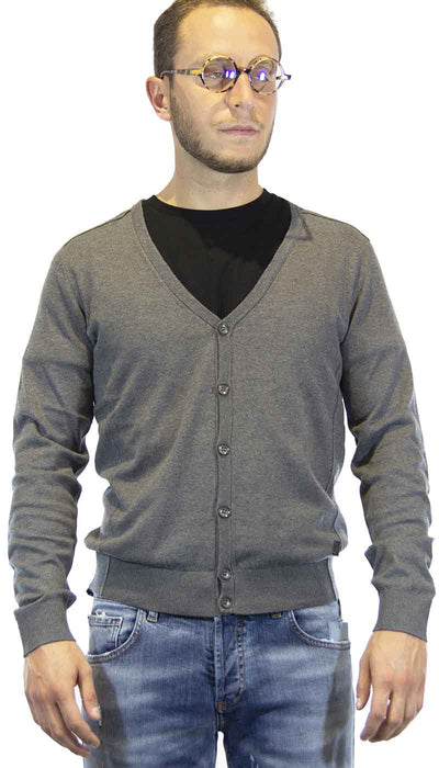 Gaudì Jeans Cardigan uomo in cotone e cashmere grigio Maglie e cardigan uomo - Boutique Luisa Trendy