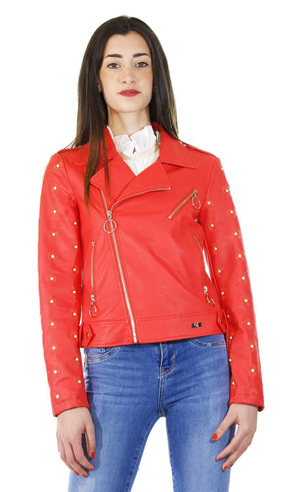 Gaudì Jeans Giacca chiodo in similpelle con applicazioni. 911BD38006 Capispalla Donna - Boutique Luisa Trendy
