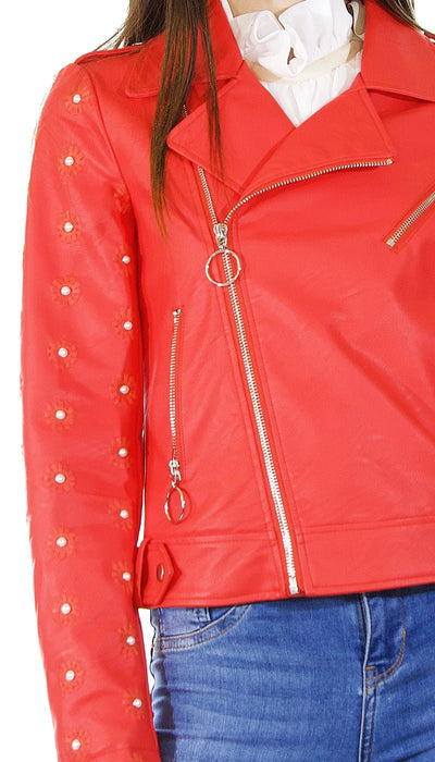 Gaudì Jeans Giacca chiodo in similpelle con applicazioni. 911BD38006 Capispalla Donna - Boutique Luisa Trendy