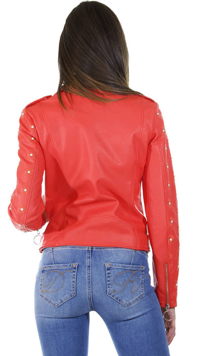 Gaudì Jeans Giacca chiodo in similpelle con applicazioni. 911BD38006 Capispalla Donna - Boutique Luisa Trendy