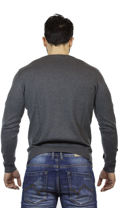 Gaudì Jeans Maglia uomo girocollo grigia in cotone e cashmere Maglie e cardigan uomo - Boutique Luisa Trendy