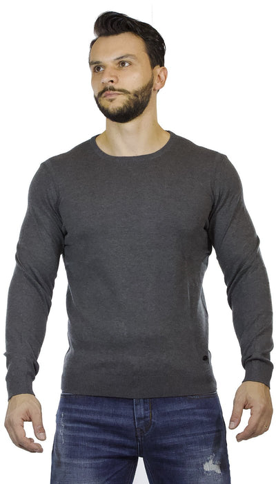Gaudì Jeans Maglia uomo girocollo grigia in cotone e cashmere Maglie e cardigan uomo - Boutique Luisa Trendy