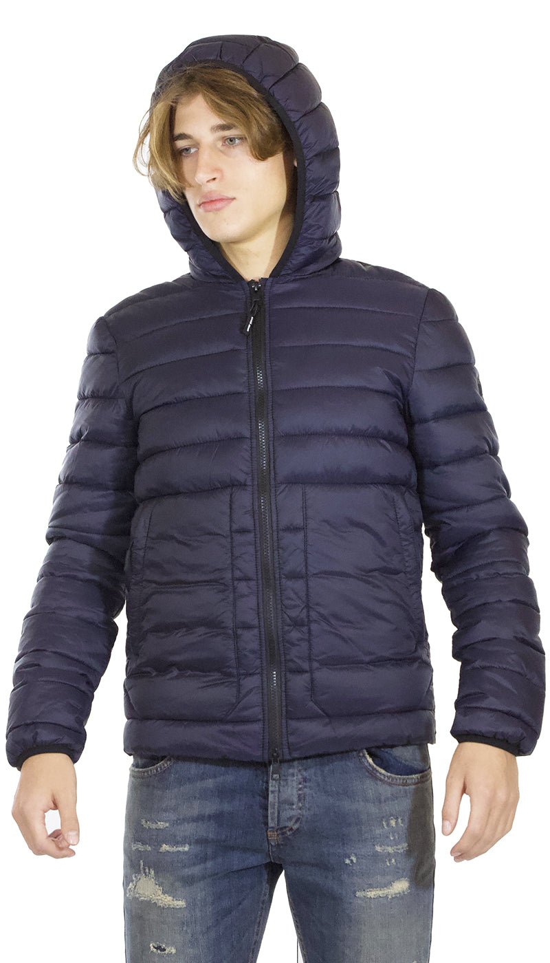 Gaudì Jeans Piumino uomo blu con cappuccio Capispalla Uomo - Boutique Luisa Trendy