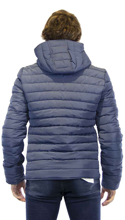 Gaudì Jeans Piumino uomo celeste polvere in tessuto con cappuccio. Capispalla Uomo - Boutique Luisa Trendy