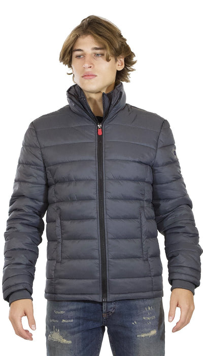 Gaudì Jeans Piumino uomo grigio collo alto con pettorina Capispalla Uomo - Boutique Luisa Trendy