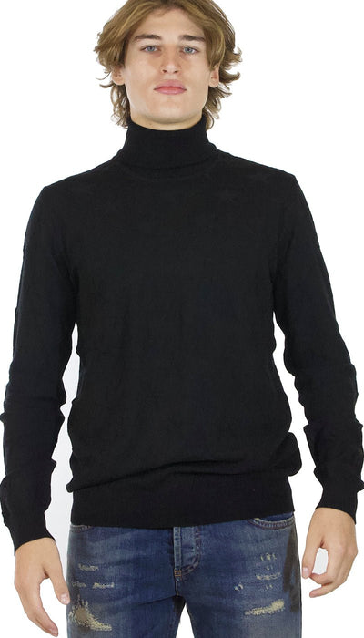 Gaudì Maglia dolcevita uomo nero in lana fantasia di stelle Maglie e cardigan uomo - Boutique Luisa Trendy