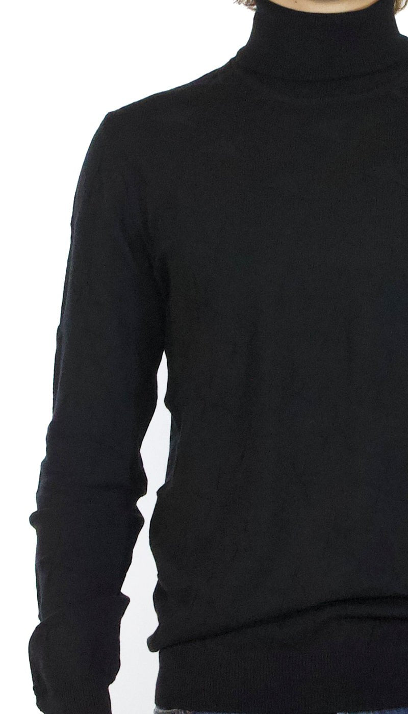 Gaudì Maglia dolcevita uomo nero in lana fantasia di stelle Maglie e cardigan uomo - Boutique Luisa Trendy