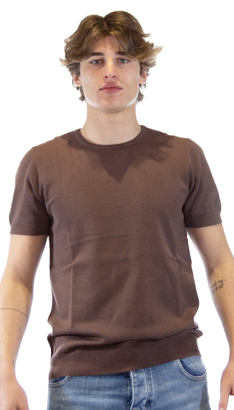 Gaudì Maglia marrone in filo di cotone. 111GU53004_3332 Maglie e cardigan uomo - Boutique Luisa Trendy