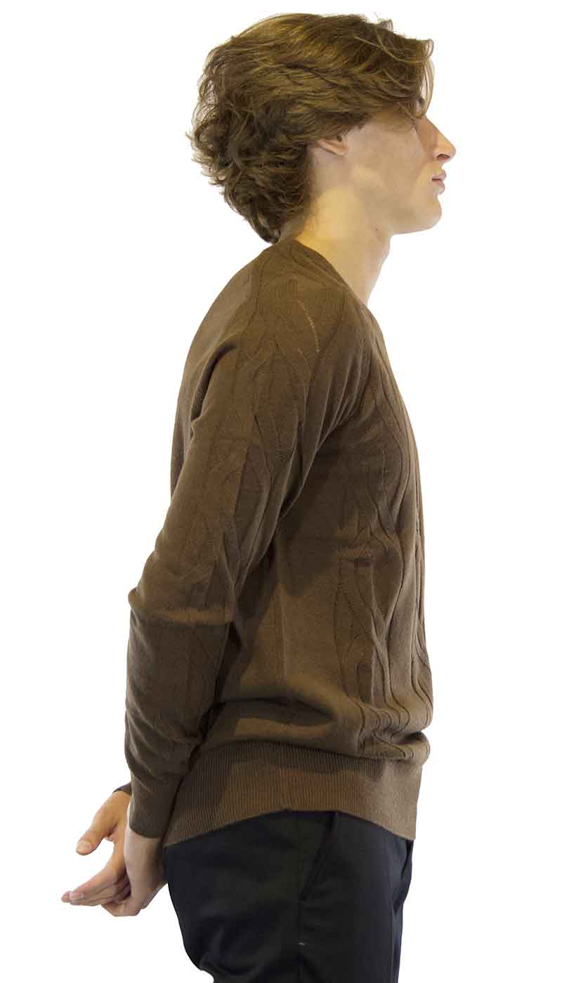 Gaudì Maglia uomo in lana intrecciata marrone Maglie e cardigan uomo - Boutique Luisa Trendy