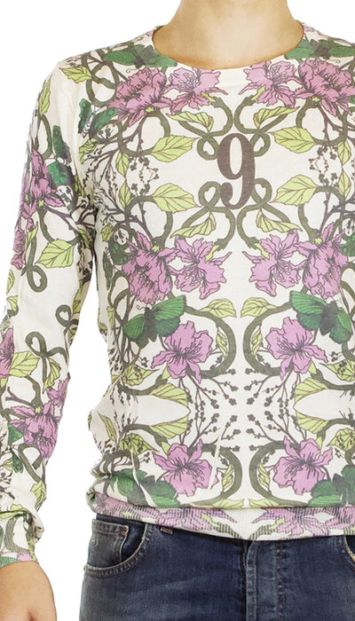 Gaudì Maglia uomo manica lunga beige in cotone stampa fiori Maglie e cardigan uomo - Boutique Luisa Trendy