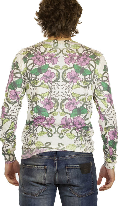 Gaudì Maglia uomo manica lunga beige in cotone stampa fiori Maglie e cardigan uomo - Boutique Luisa Trendy