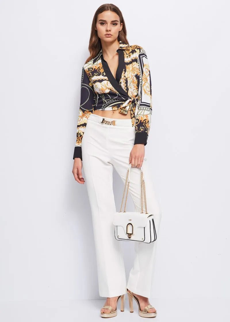 Gaudì Pantalone a zampa in tessuto stretch Pantalone Donna - Boutique Luisa Trendy