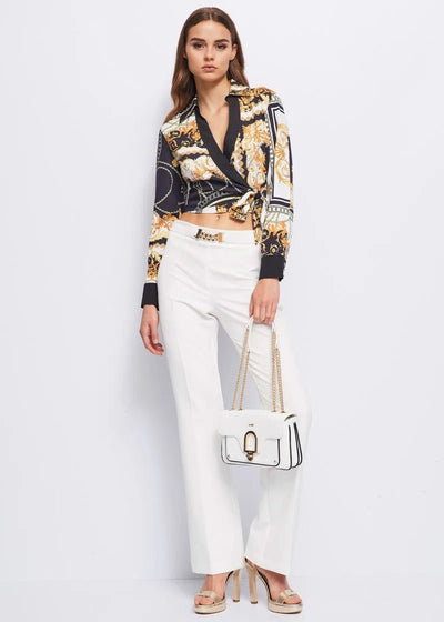 Gaudì Pantalone a zampa in tessuto stretch Pantalone Donna - Boutique Luisa Trendy