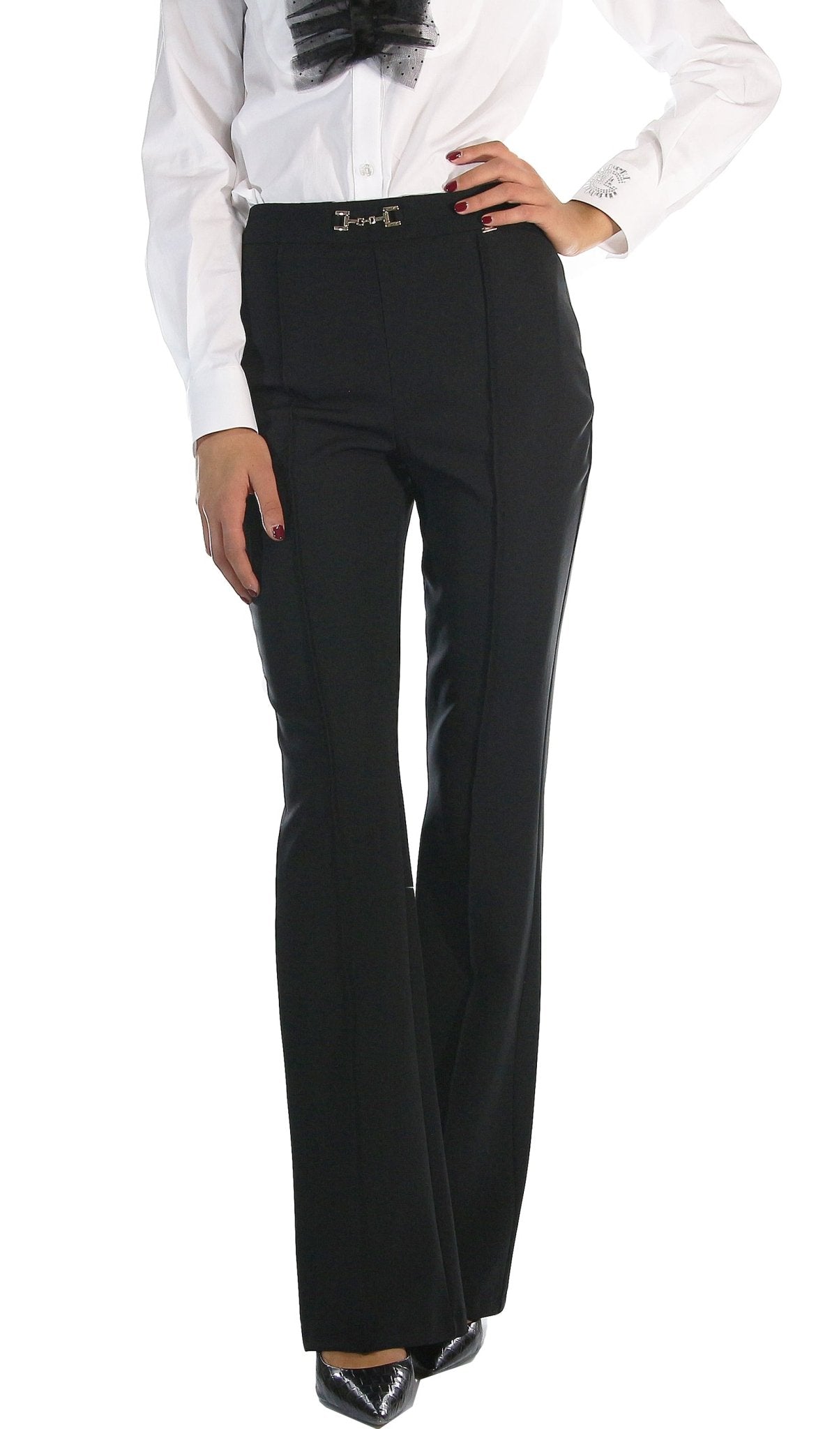 Gaudì Pantalone in tessuto tecnico a zampa Pantalone Donna - Boutique Luisa Trendy