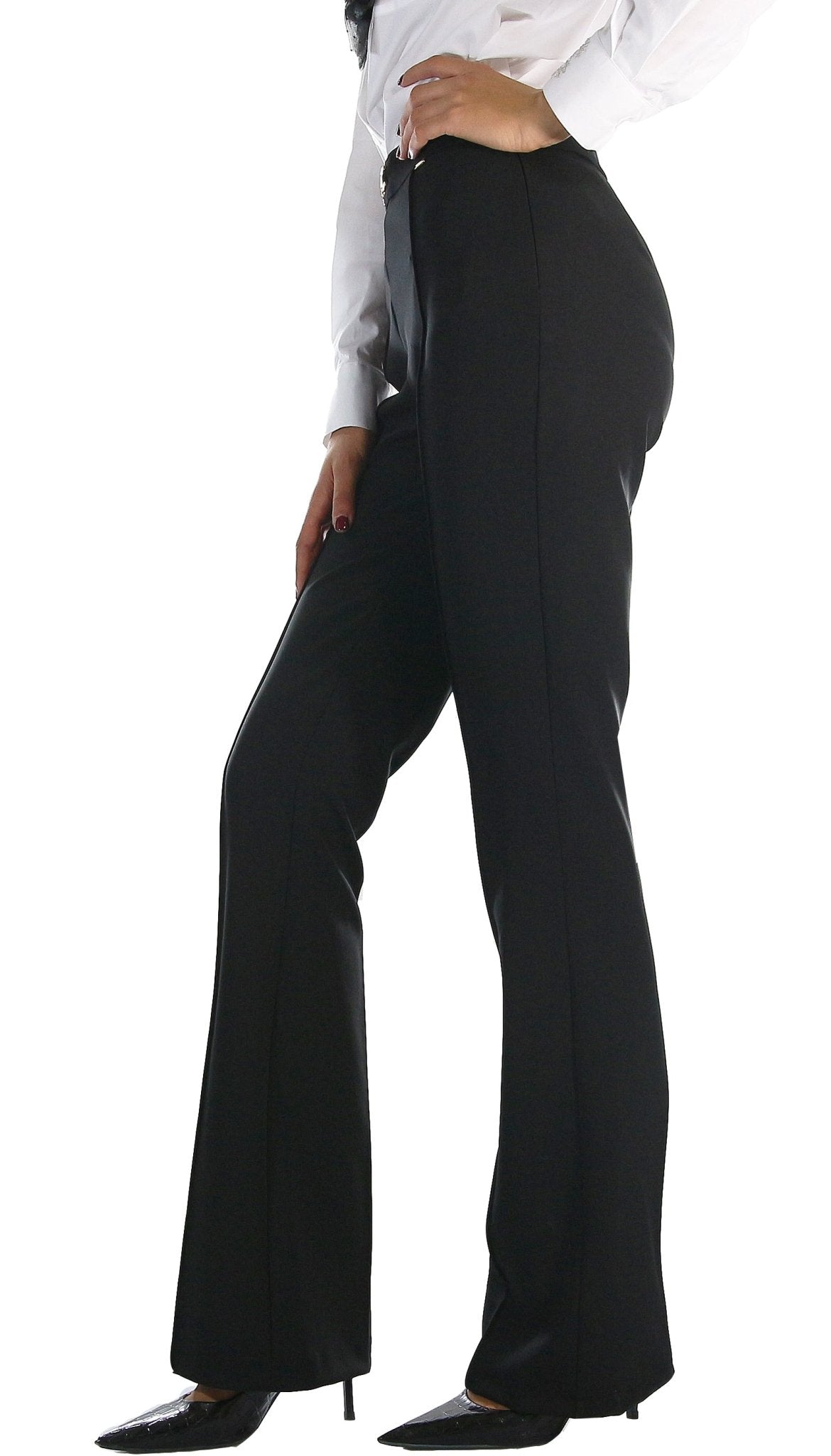 Gaudì Pantalone in tessuto tecnico a zampa Pantalone Donna - Boutique Luisa Trendy