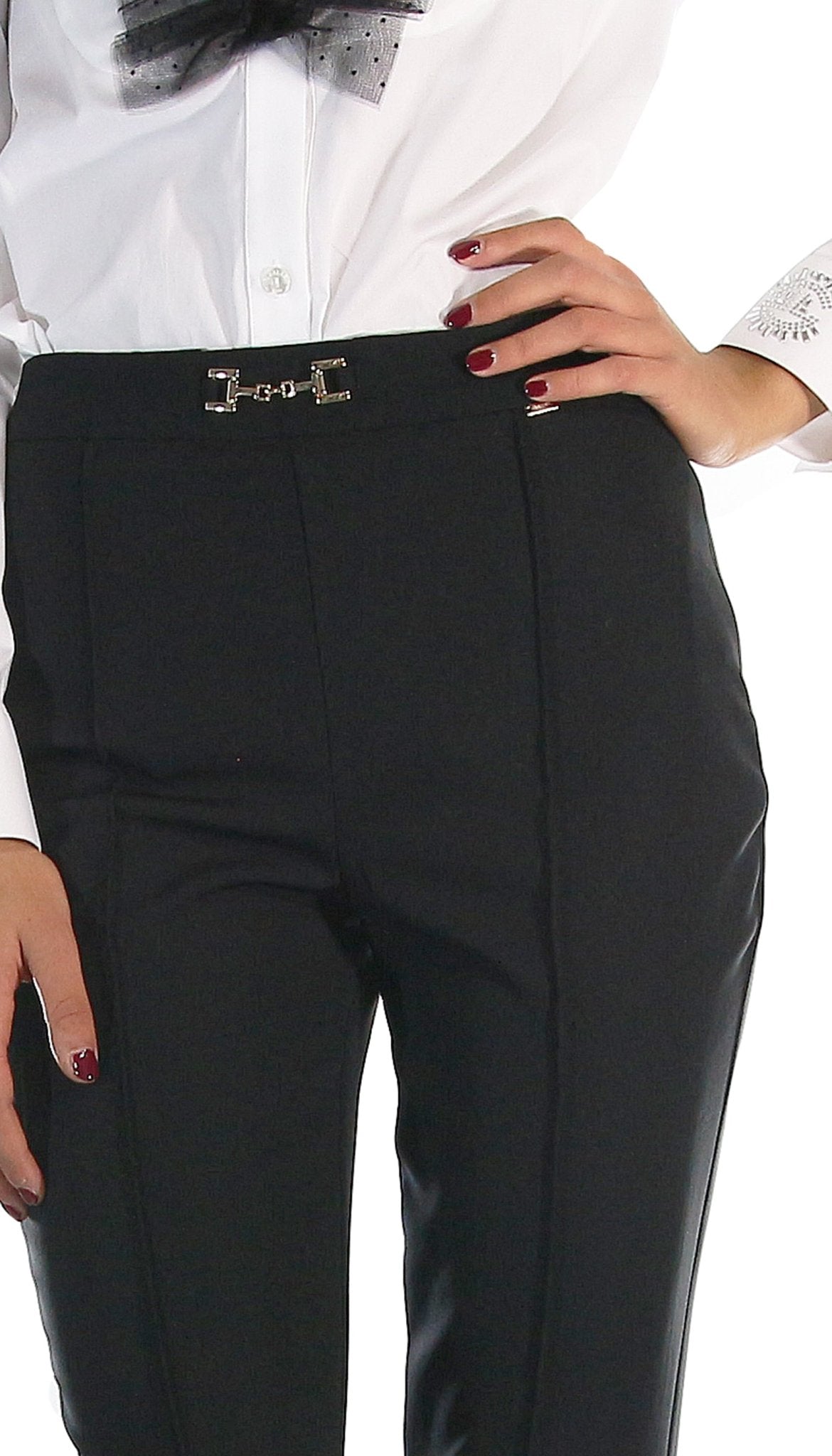 Gaudì Pantalone in tessuto tecnico a zampa Pantalone Donna - Boutique Luisa Trendy