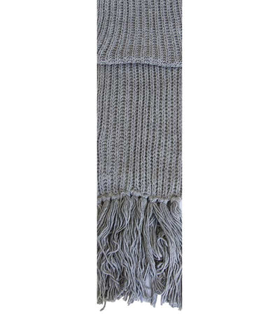 Gaudì Sciarpa donna grigia in lana con motivo intrecciato e frange sciarpe e foulard - Boutique Luisa Trendy