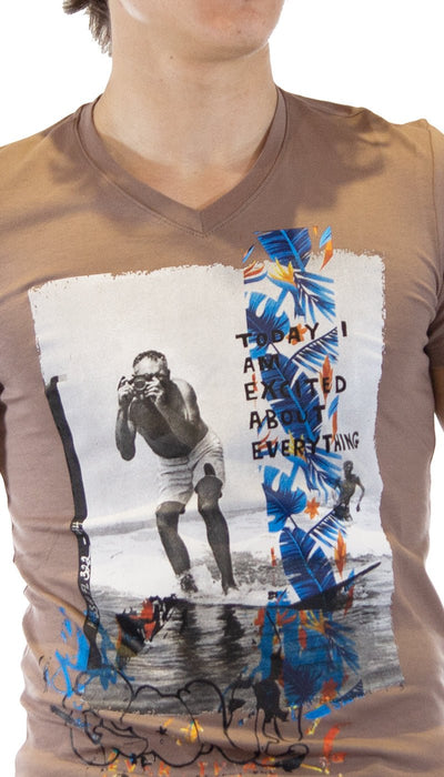 Gaudì T-shirt fango con motivo fotografico. 111GU64098_3332 T-shirt e Polo - Boutique Luisa Trendy