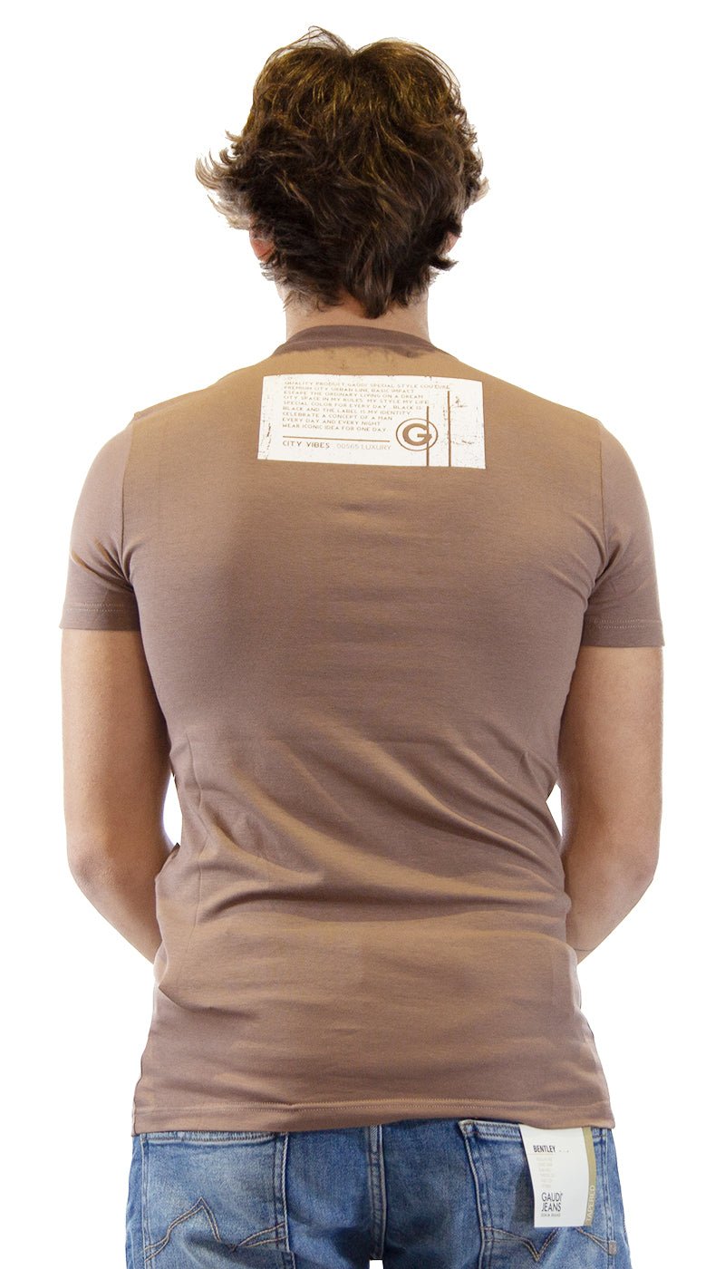 Gaudì T-shirt fango con motivo fotografico. 111GU64098_3332 T-shirt e Polo - Boutique Luisa Trendy