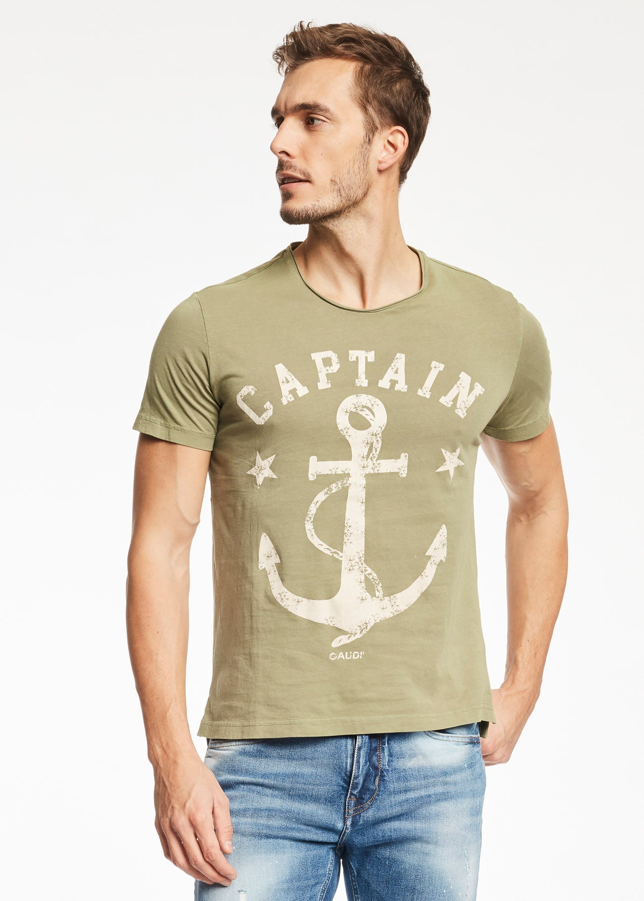 Gaudì uomo T-shirt verde stampa ancora. 111GU64076_3533 T-shirt e Polo - Boutique Luisa Trendy