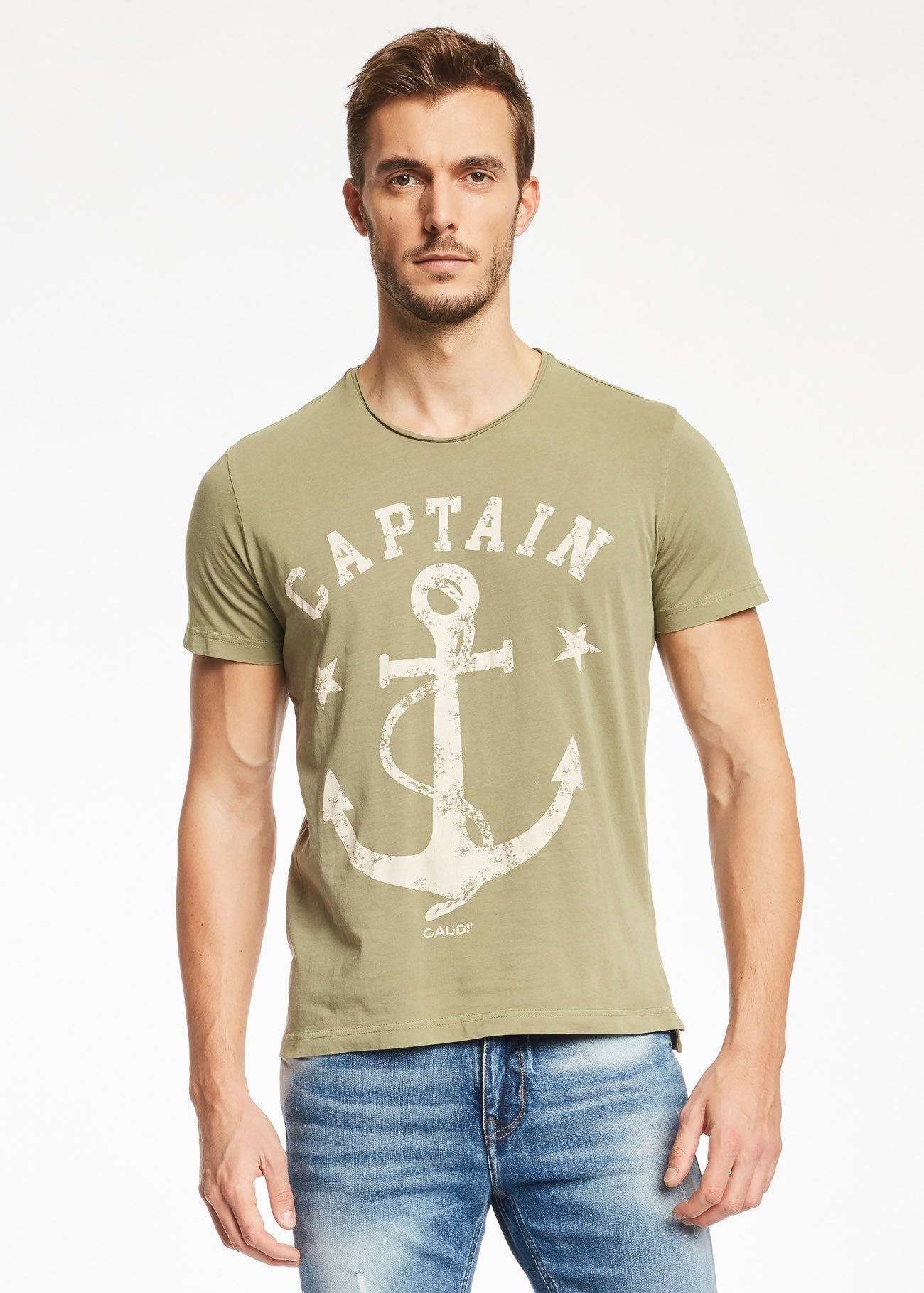 Gaudì uomo T-shirt verde stampa ancora. 111GU64076_3533 T-shirt e Polo - Boutique Luisa Trendy