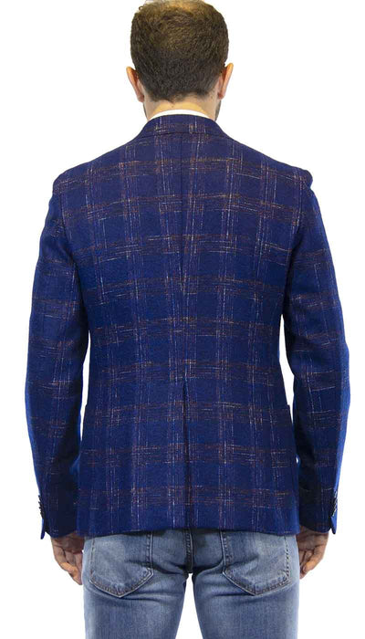 Giacca uomo Brian Dales in lana blu fantasia check Abiti e giacche - Boutique Luisa Trendy