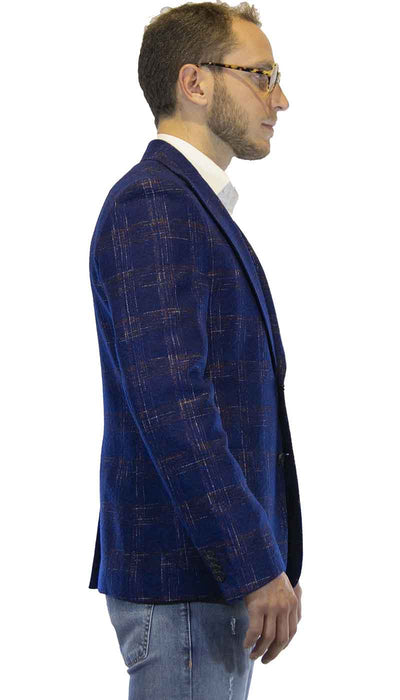 Giacca uomo Brian Dales in lana blu fantasia check Abiti e giacche - Boutique Luisa Trendy
