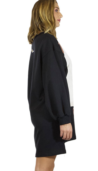 Gli Psicopatici Mini abito donna in felpa nero modello oversize con stampa Psikopatika. Vestiti - Boutique Luisa Trendy