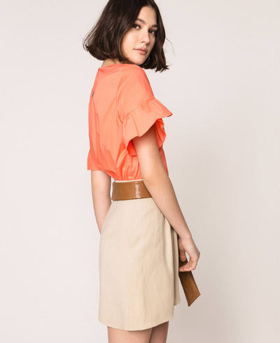 Gonna TwinSet in Canvas di lino Beige Gonna - Boutique Luisa Trendy