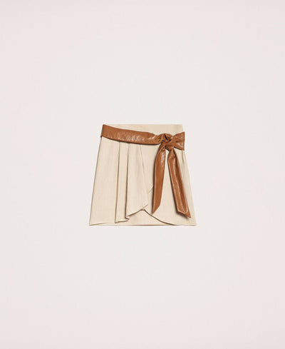 Gonna TwinSet in Canvas di lino Beige Gonna - Boutique Luisa Trendy